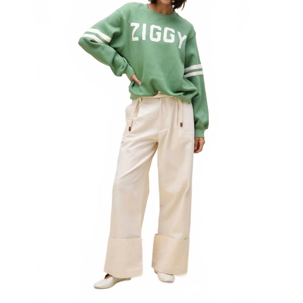 Ziggy Green Logo Sweatshirt - Casual Women's Top
